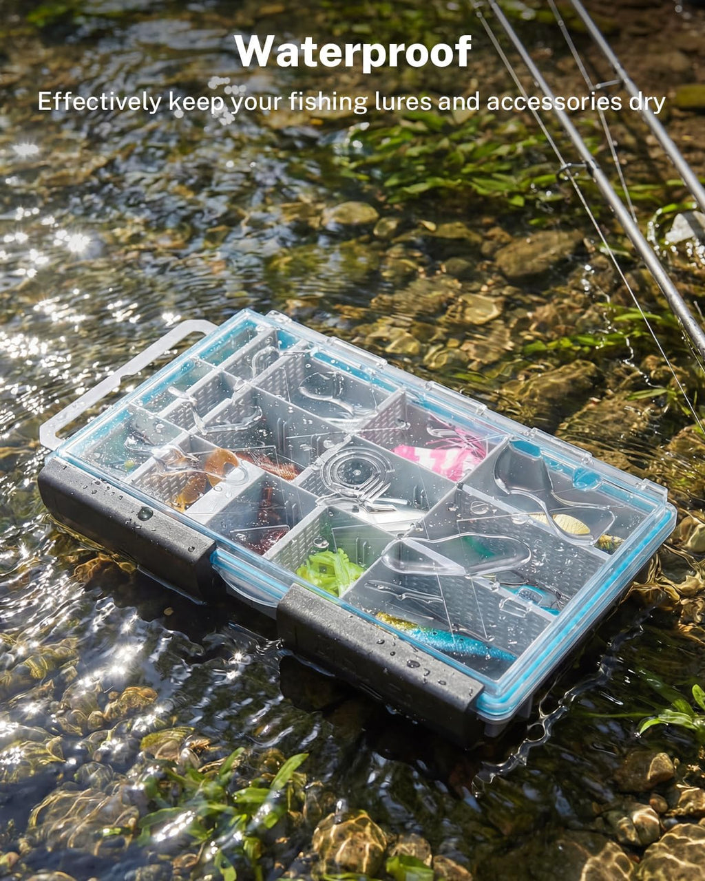 Gonex 3600 Tackle Trays Boxes, Removable Dividers, Waterproof, for Fishing