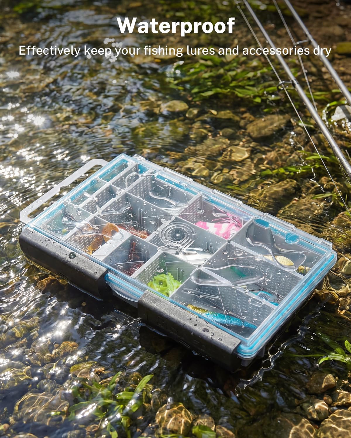 Gonex 3600 Tackle Trays Boxes, Removable Dividers, Waterproof, for Fishing