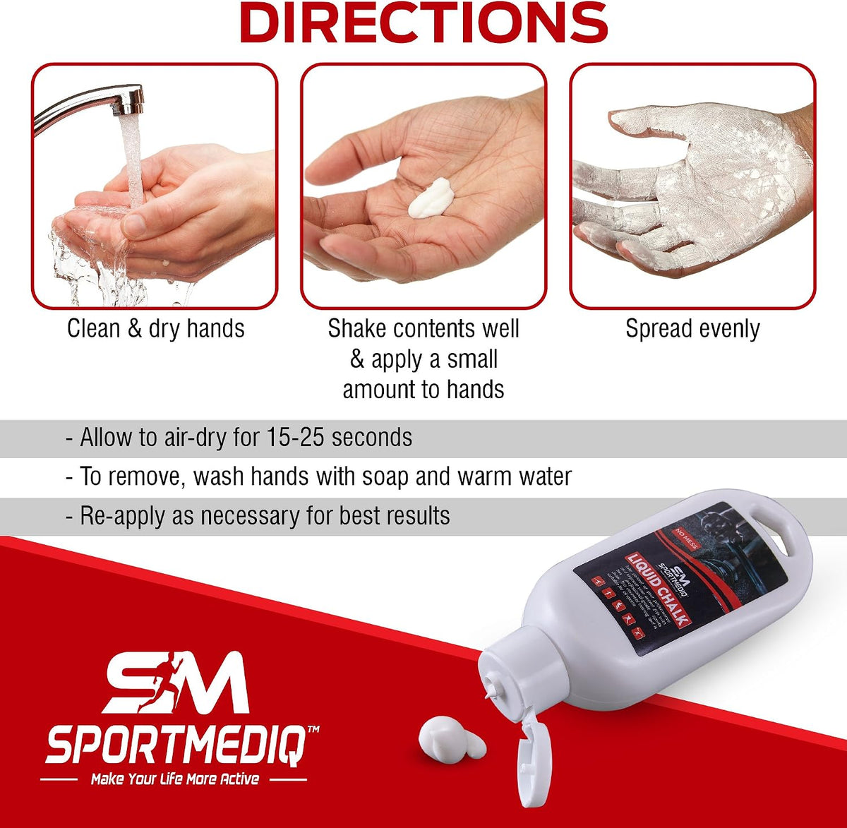 Pro Grade Liquid Chalk – 1 Pack - Mess Free Professional Hand Grip for Gym, Weightlifting, Rock Climbing, Gymnastics, Rock Climbing - Dries in Seconds - 1.69oz Travel Size with Belt Clip