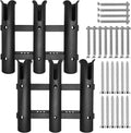 2Pcs Fishing Rod Holder Bracket Tube,3-Pole Side Mount Rod Holder with Screws Portable Boat Rod Rack Tube for Garage Wall Mounted Fishing Boat Golf Cart Cooler ATV Trailer