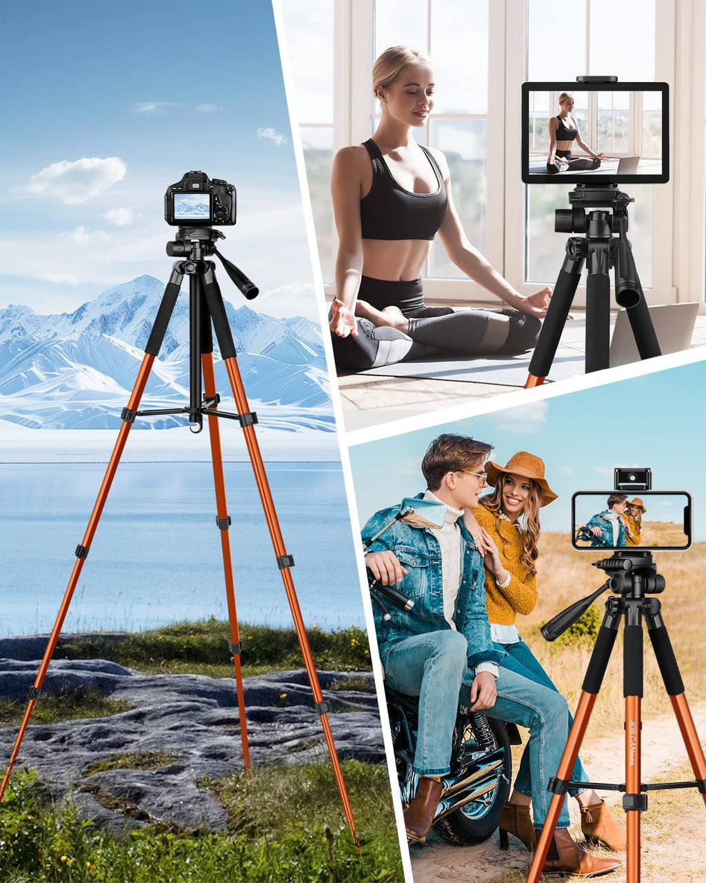 JOILCAN 67" Phone iPad Tripod, Professional Camera Tripod