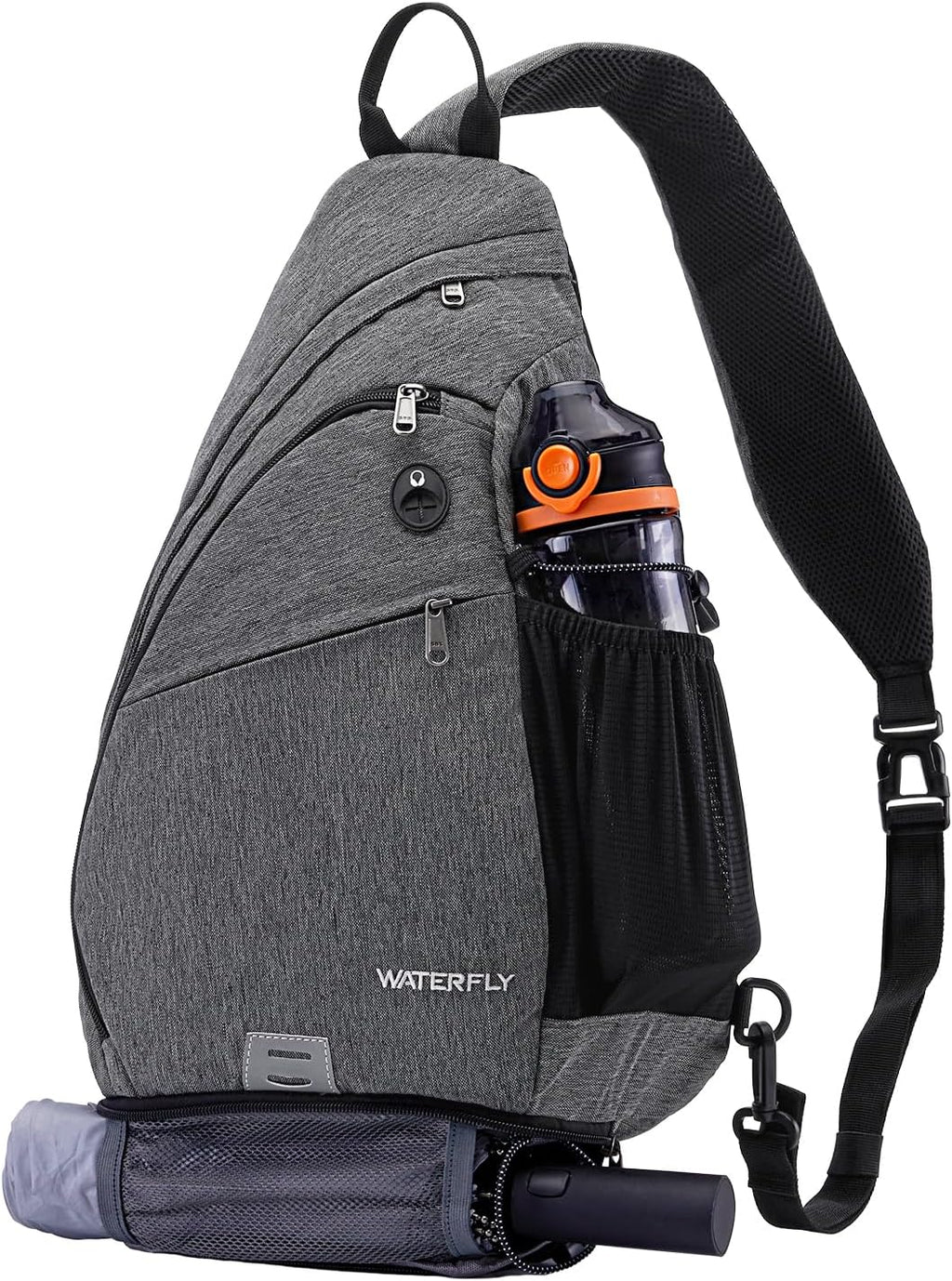 WATERFLY Large Sling Bag Crossbody Backpack Chest Pack for Men Women