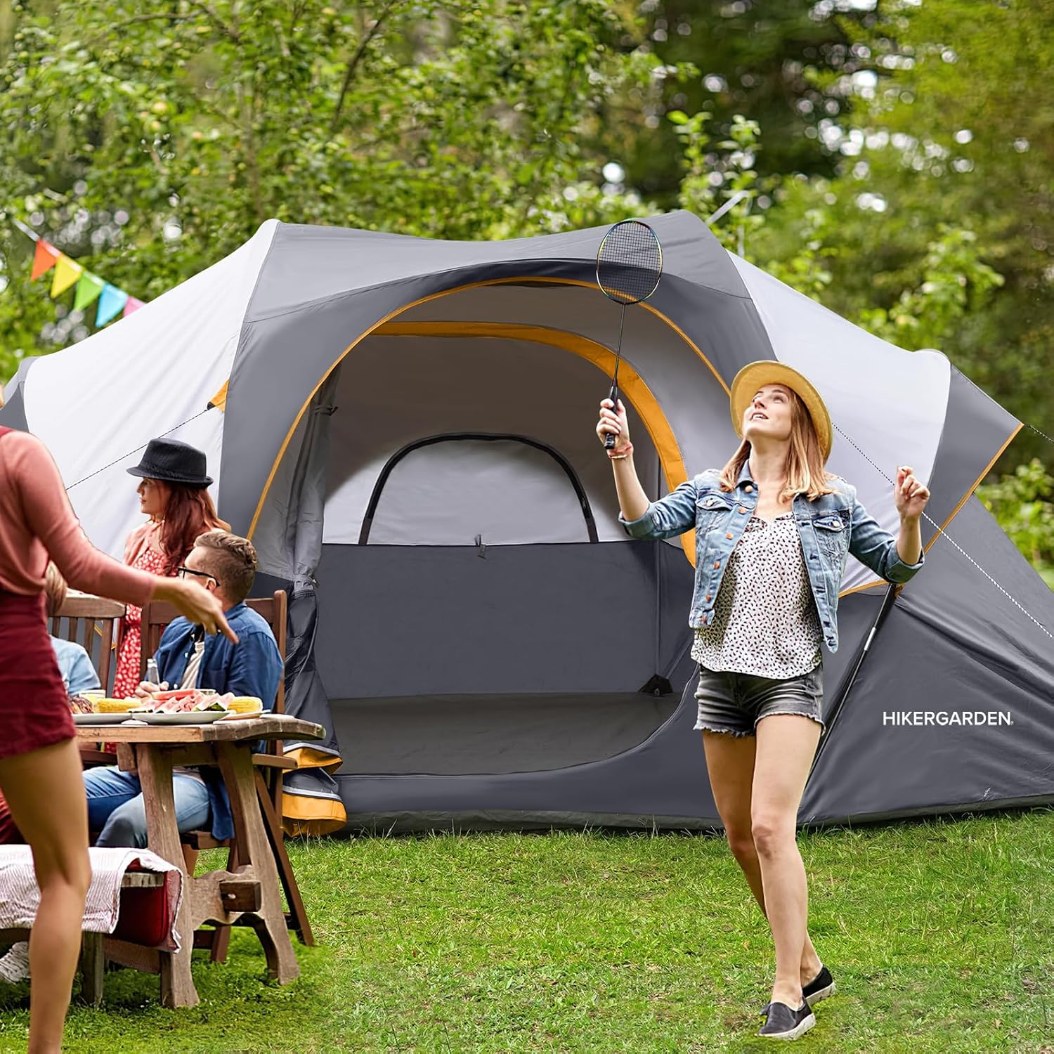 HIKERGARDEN 10 Person Tents for Camping Family Outdoor Dome Tent