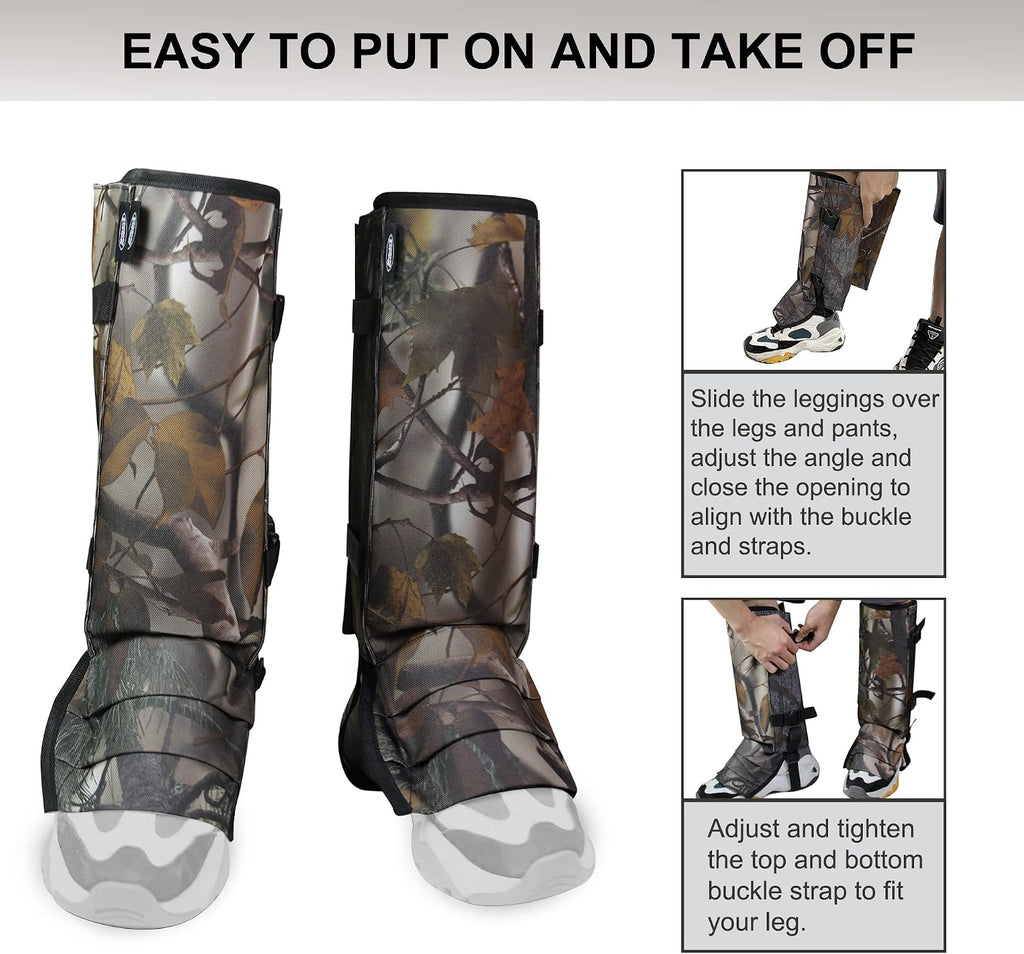 MDSTOP Snake Gaiters Leg Guards, Waterproof Snake Guards, Adjustable Snake Bite Protection for Lower Legs, Snake Chaps for Men & Women, Snake Proof Gaiters for Hunting,Outdoor and Farm Working