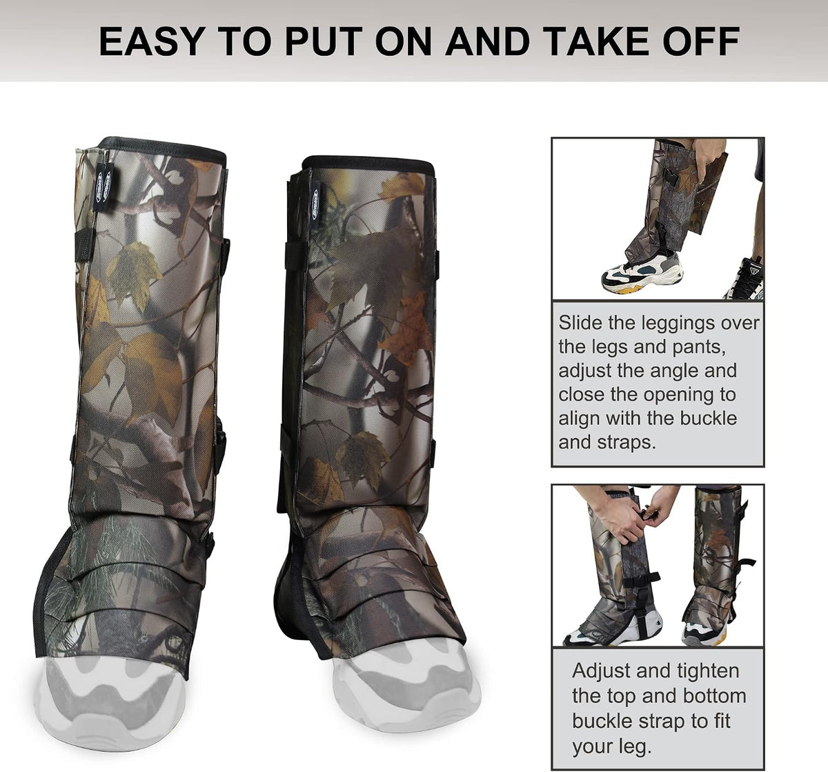 MDSTOP Snake Gaiters Leg Guards, Waterproof Snake Guards, Adjustable Snake Bite Protection for Lower Legs, Snake Chaps for Men & Women, Snake Proof Gaiters for Hunting,Outdoor and Farm Working