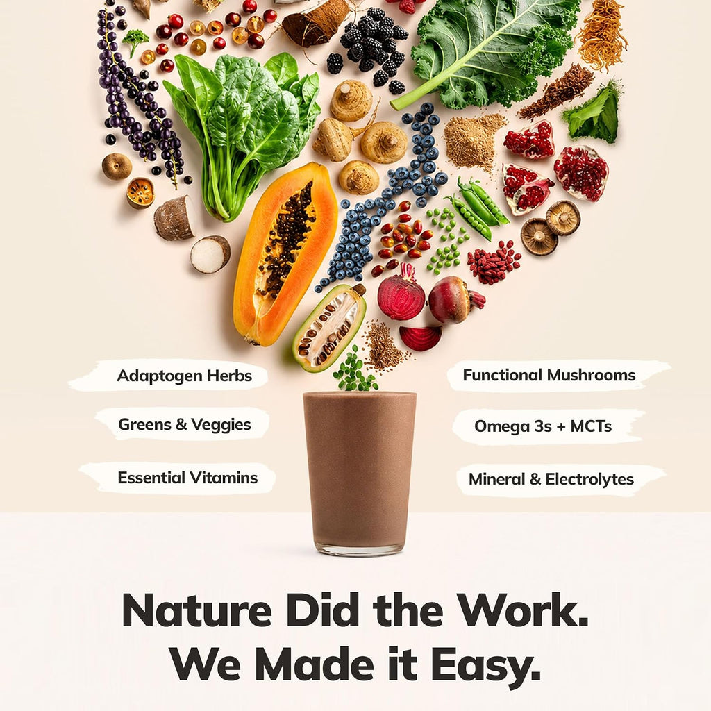 Ka’Chava Whole Body Meal Shake Chocolate 2 lb – Vegan Protein Powder with 85+ Superfoods & Greens – Plant-Based Meal Replacement with Probiotics & Digestive Enzymes – Gluten & Dairy Free (15 Servings)