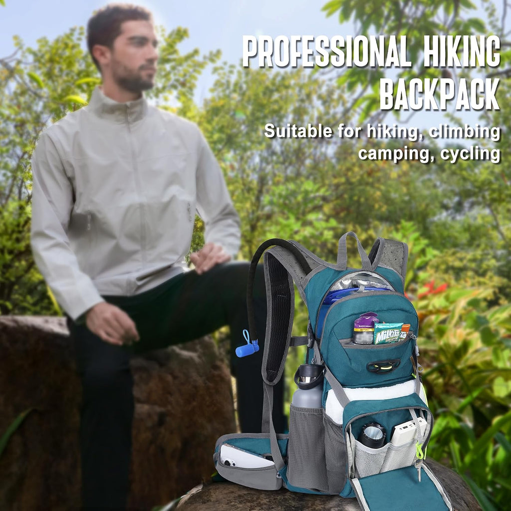 N NEVO RHINO Hydration Backpack, 18L Hiking Backpack with 3L Water Bladder