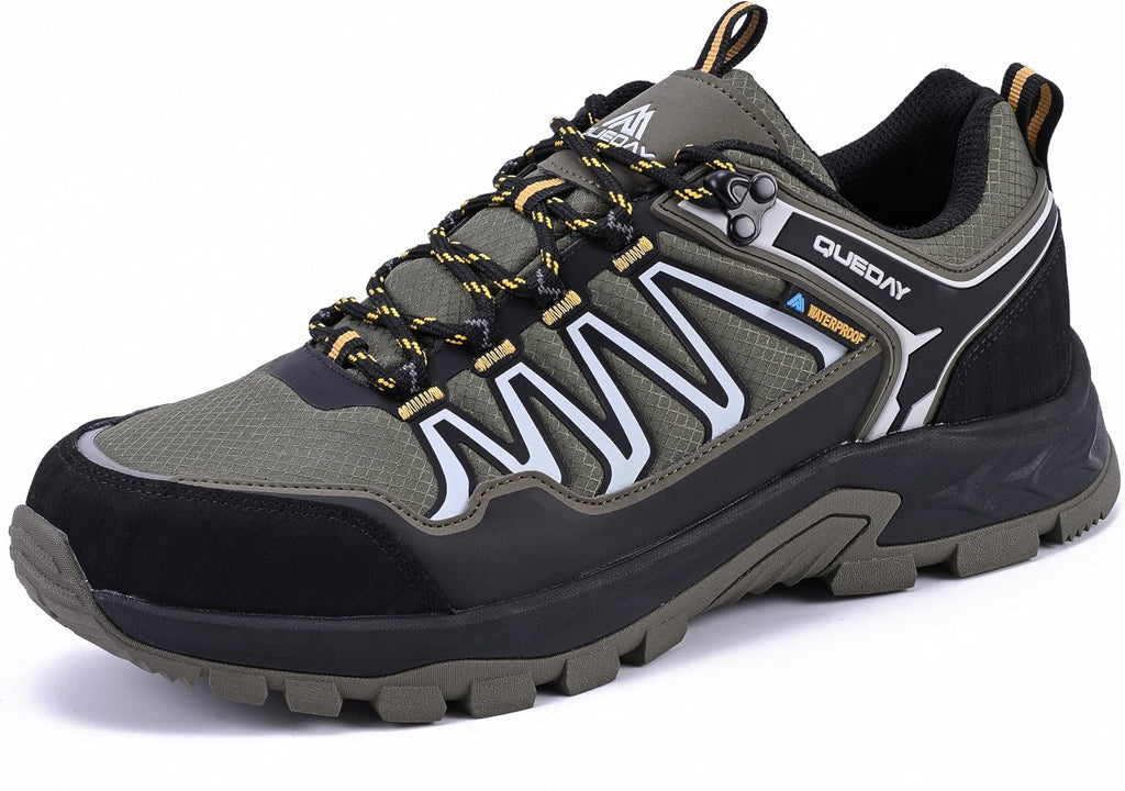 Queday Mens Waterproof Lightweight Hiking Shoes