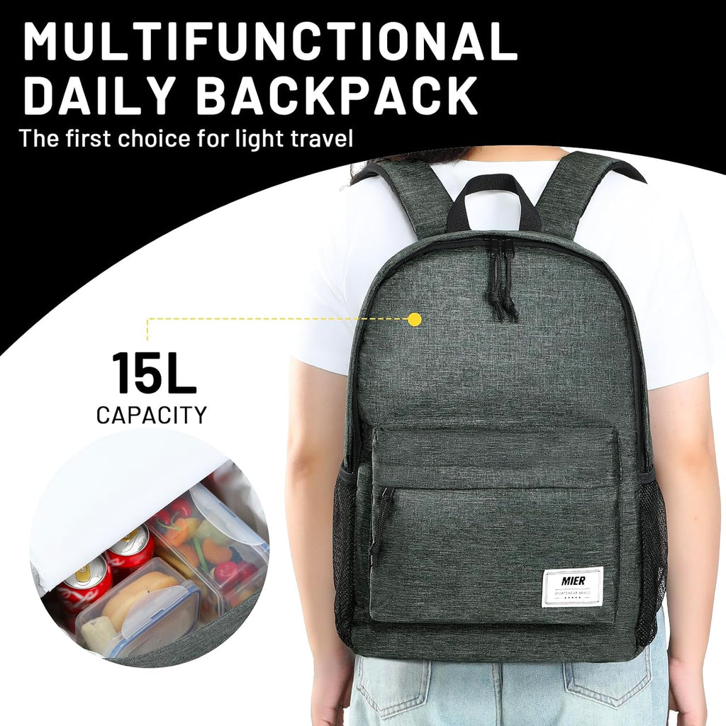 MIER Insulated Backpack Cooler Small Lunch Bookbag for Women Men