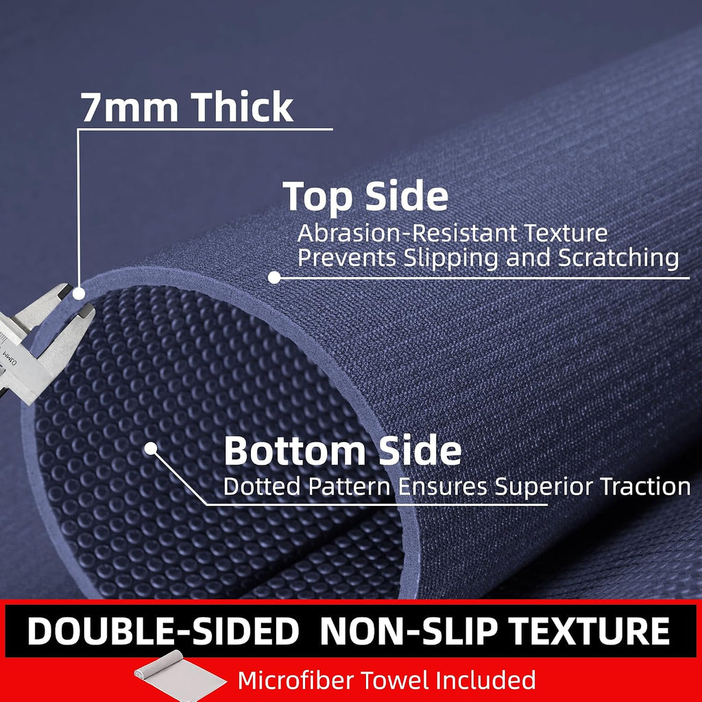 GymCope Large Exercise Mat for Home Workouts, 12x6/10x6/9x6/8x6/7x5/6x4 ft