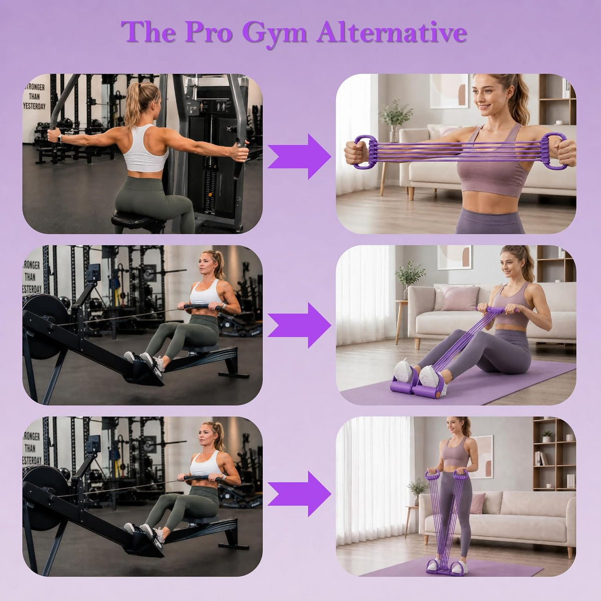 Upgraded 10-Tube Pedal Resistance Band with Handle for Ab Core Workout