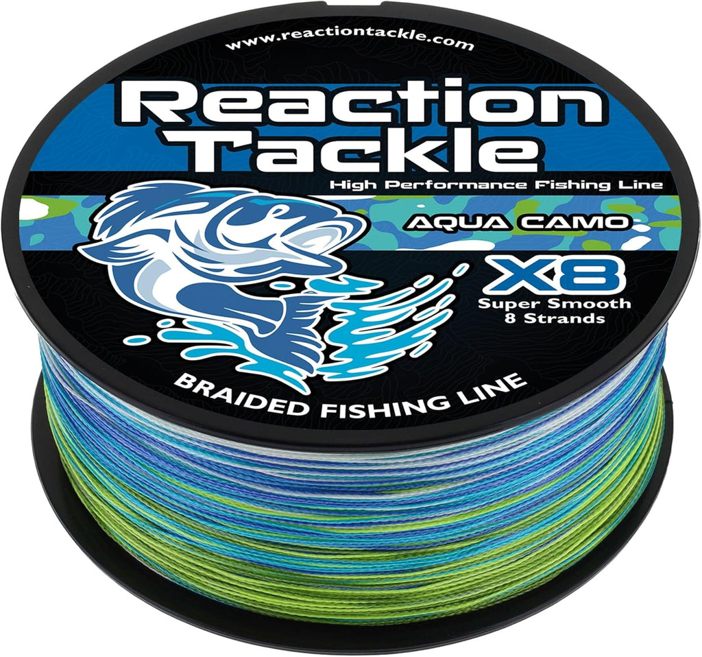 Reaction Tackle Braided Fishing Line - Pro Grade Power Performance for Saltwater or Freshwater Fish - Colored Fishing Line Braid for Extra Visibility