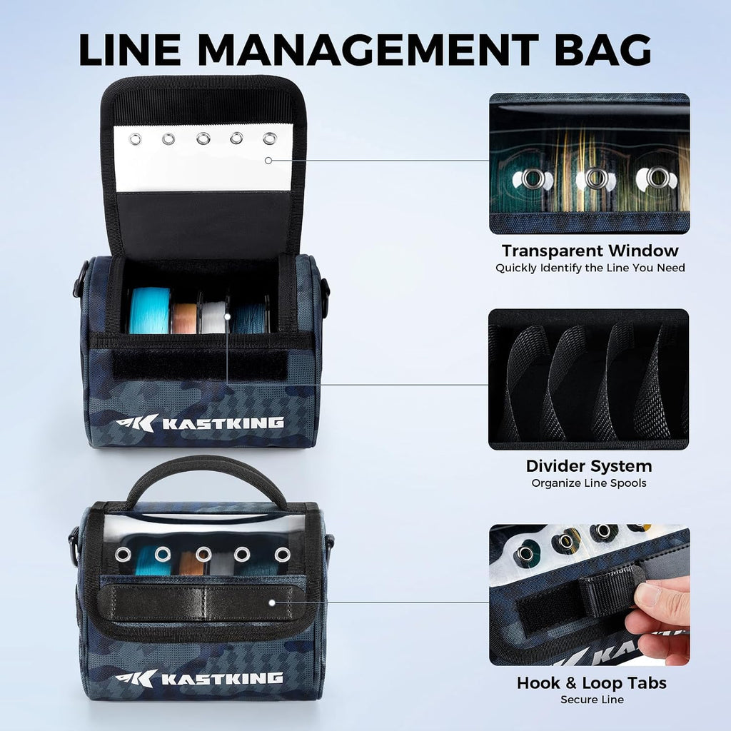 KastKing BaitSpace Line Bag Water Resistant Tackle Bag, Organize Spools