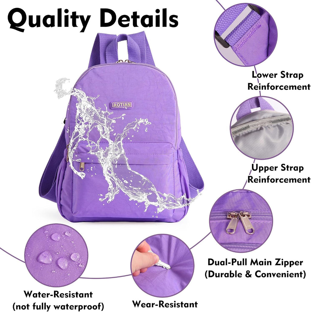 AOTIAN Lightweight Nylon Daypack, Small Hiking Backpack for Women