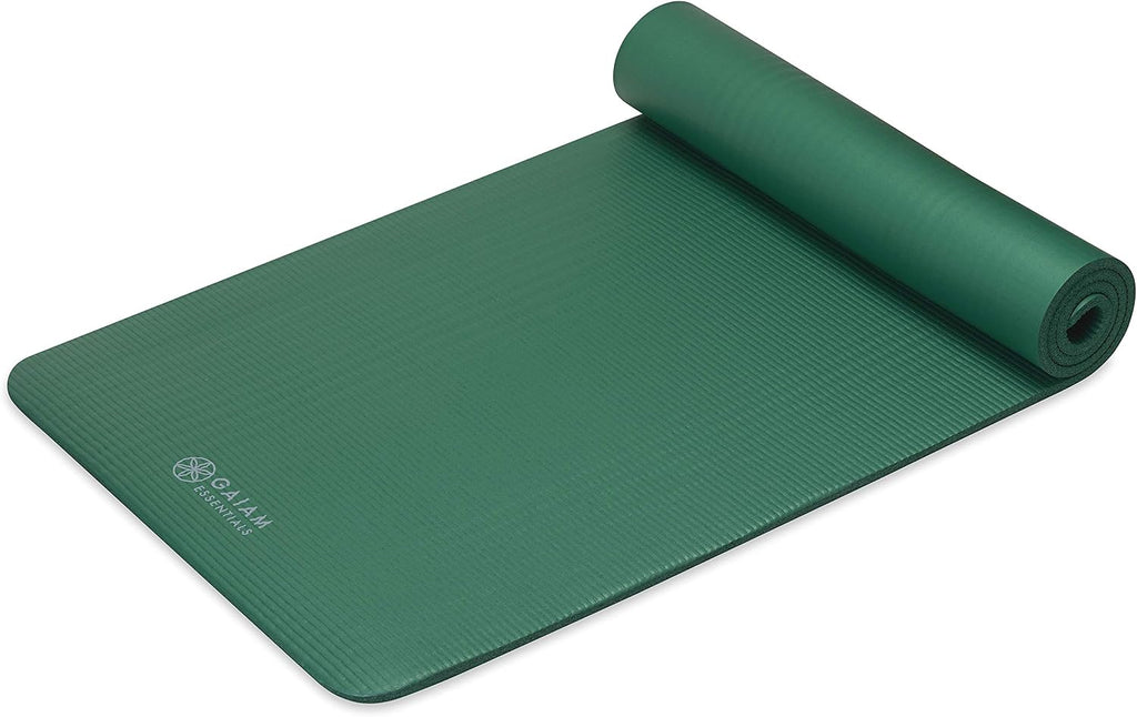 Gaiam Thick Yoga Mat, Exercise & Fitness Mat with Easy-Cinch Carrying Strap