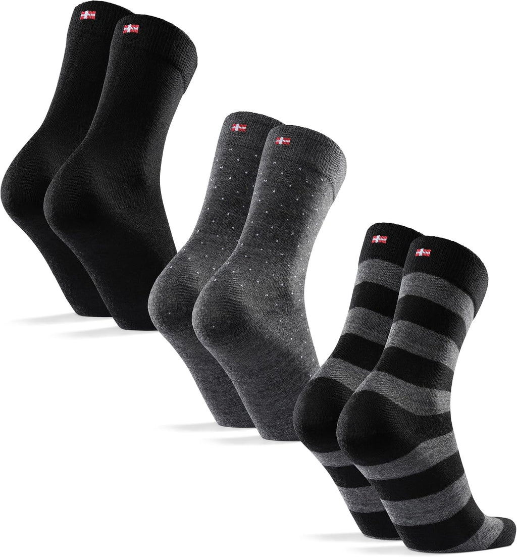 DANISH ENDURANCE Merino Wool Dress Socks, Lightweight & Thin, 3 & 5-Pack