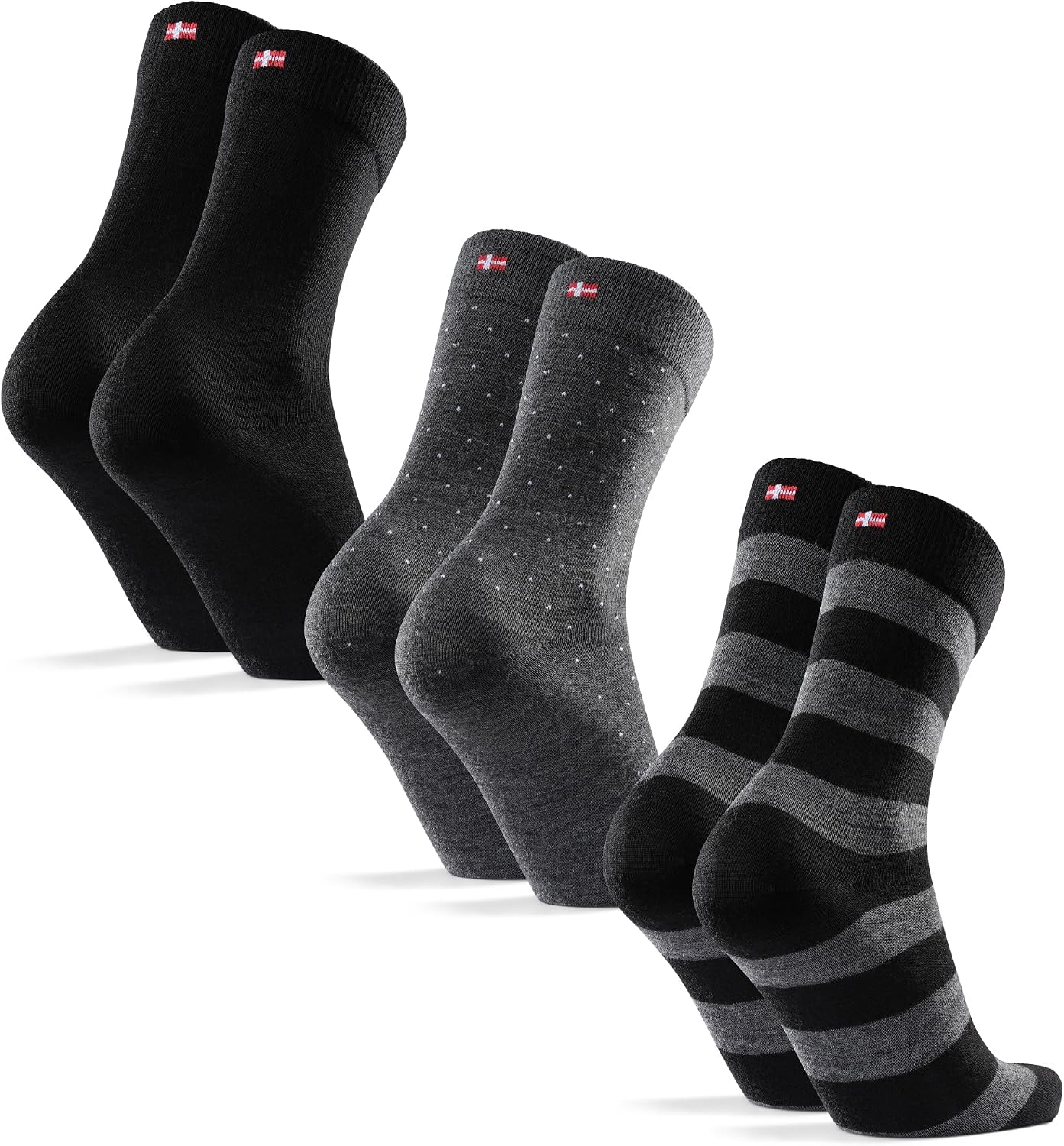 DANISH ENDURANCE Merino Wool Dress Socks, Lightweight & Thin, 3 & 5-Pack
