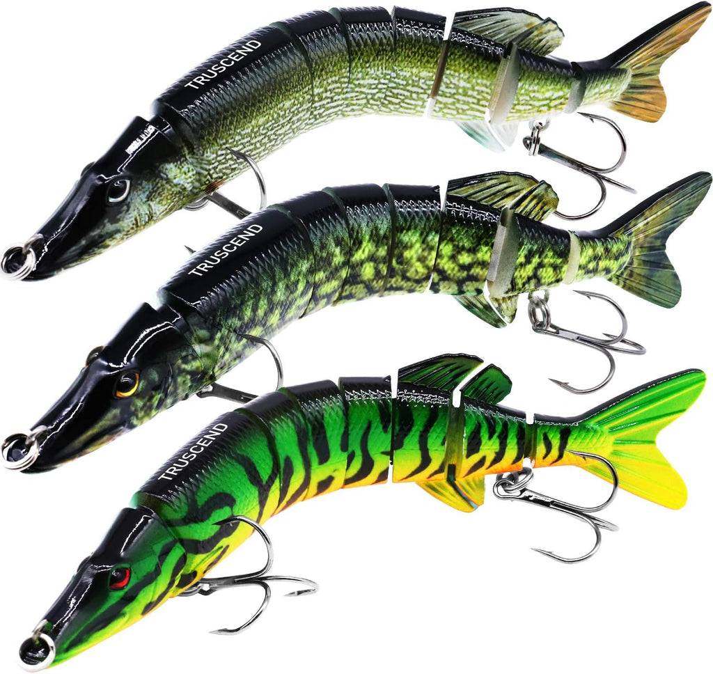 TRUSCEND Swimmax Easy Catch Fishing Lures with BKK Hooks, Wiggling, Vibrating, Rattling and Gurgling for More Bite, Heavy-Duty Dyneema Fiber Jointed Swimbaits for Bass, Trout, Walleye, Crappie, Pike