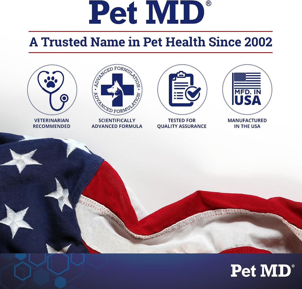 Pet MD Dental Wipes for Dogs Teeth - Fresh Apple & Mint Flavor - 100ct