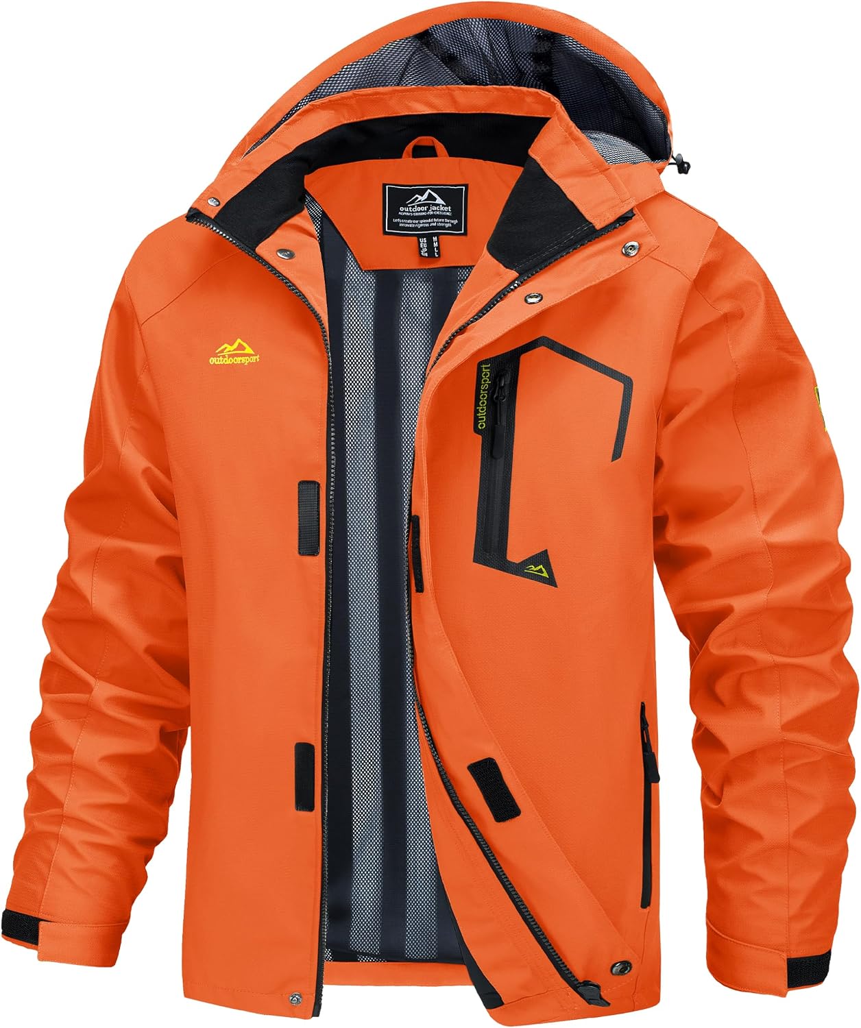 MAGCOMSEN Men's Lightweight Windbreaker Rain Jacket Raincoat with Detachable Hood for Hiking Fishing Activewear