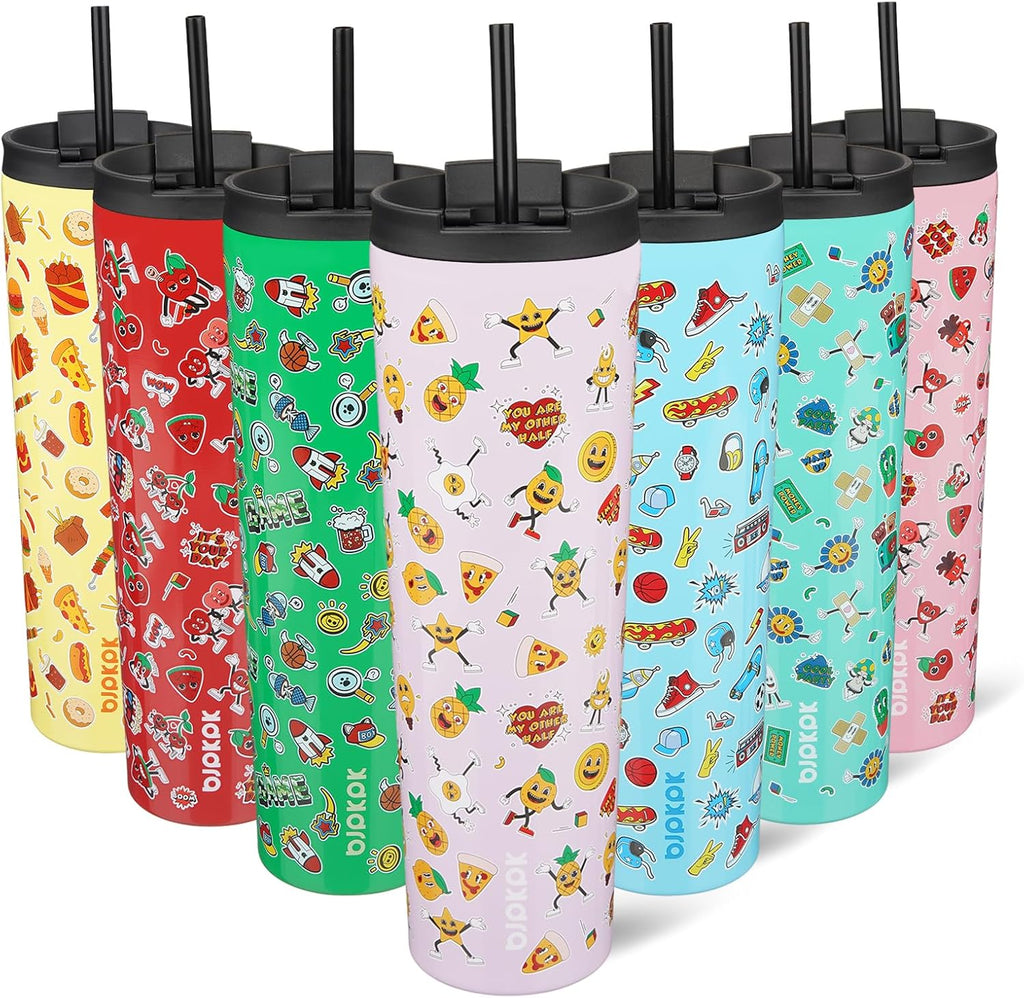 BJPKPK 34oz Coffee Tumbler with Straw, Insulated Stainless Steel Cup