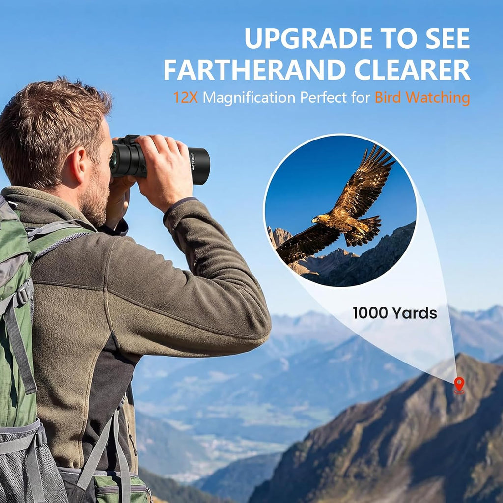 12x42 HD Binoculars for Adults, BAK4 Prism Waterproof Lightweight