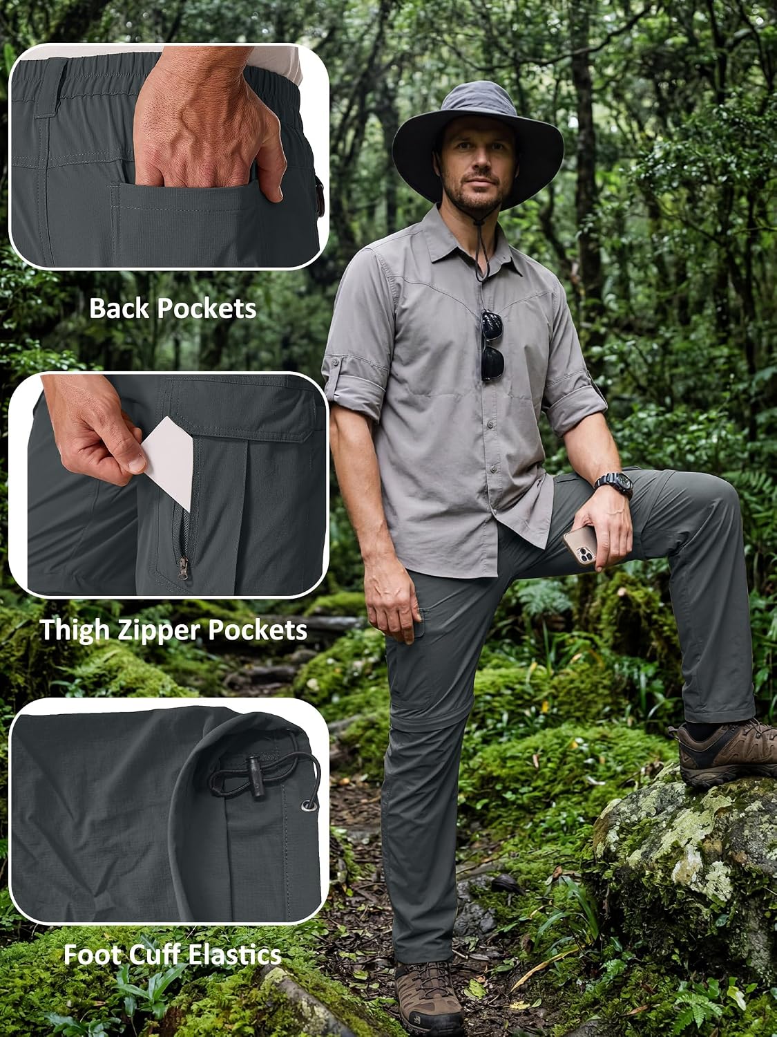 Men’s Safari Lightweight Convertible Hiking Pants