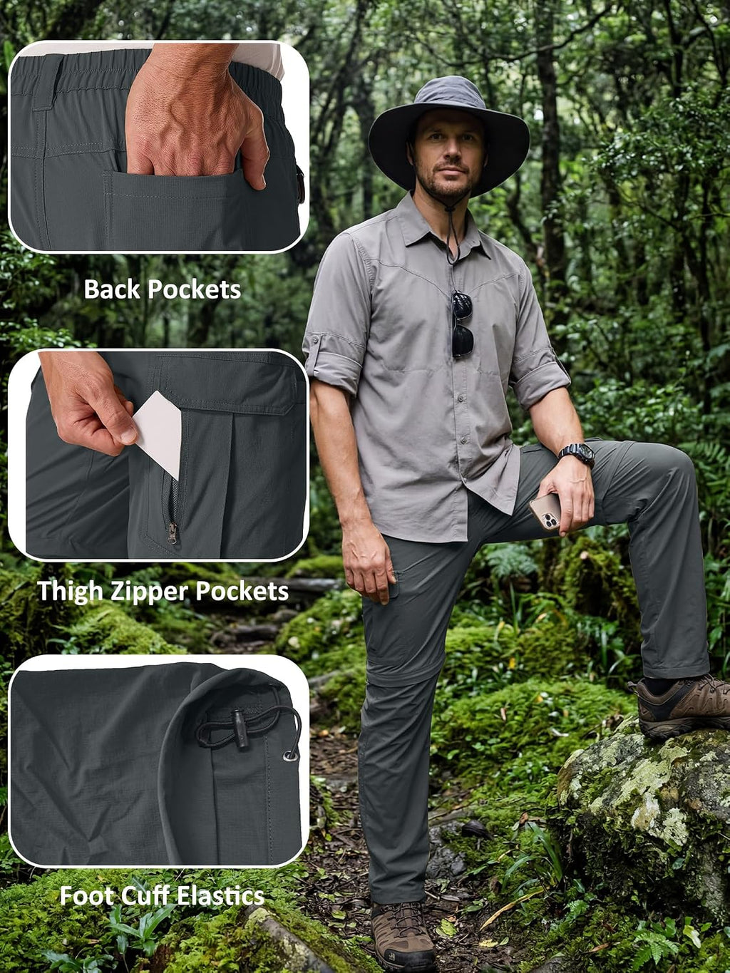 Men’s Safari Lightweight Convertible Hiking Pants