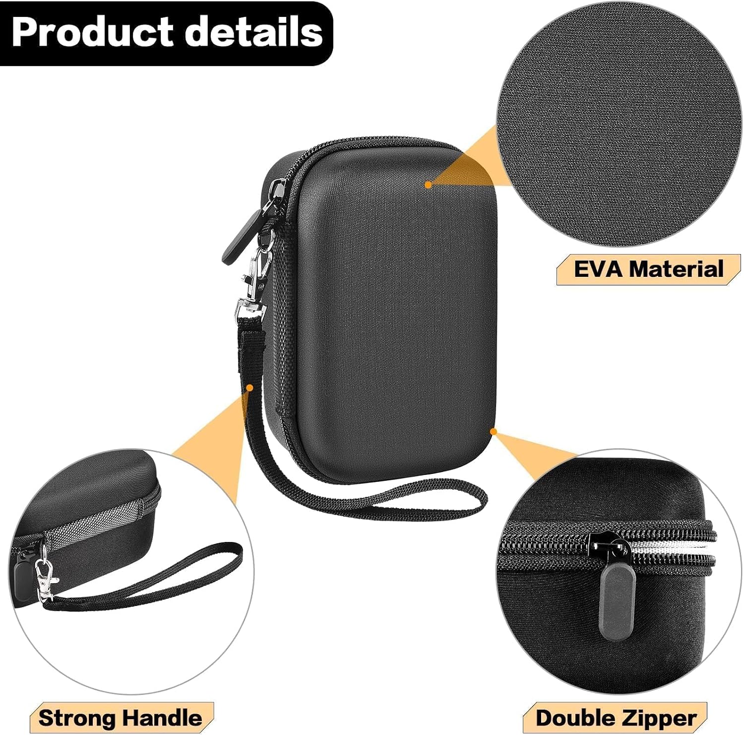 Digital Camera Case for Travel & Cruises, Case Only, Black Inner