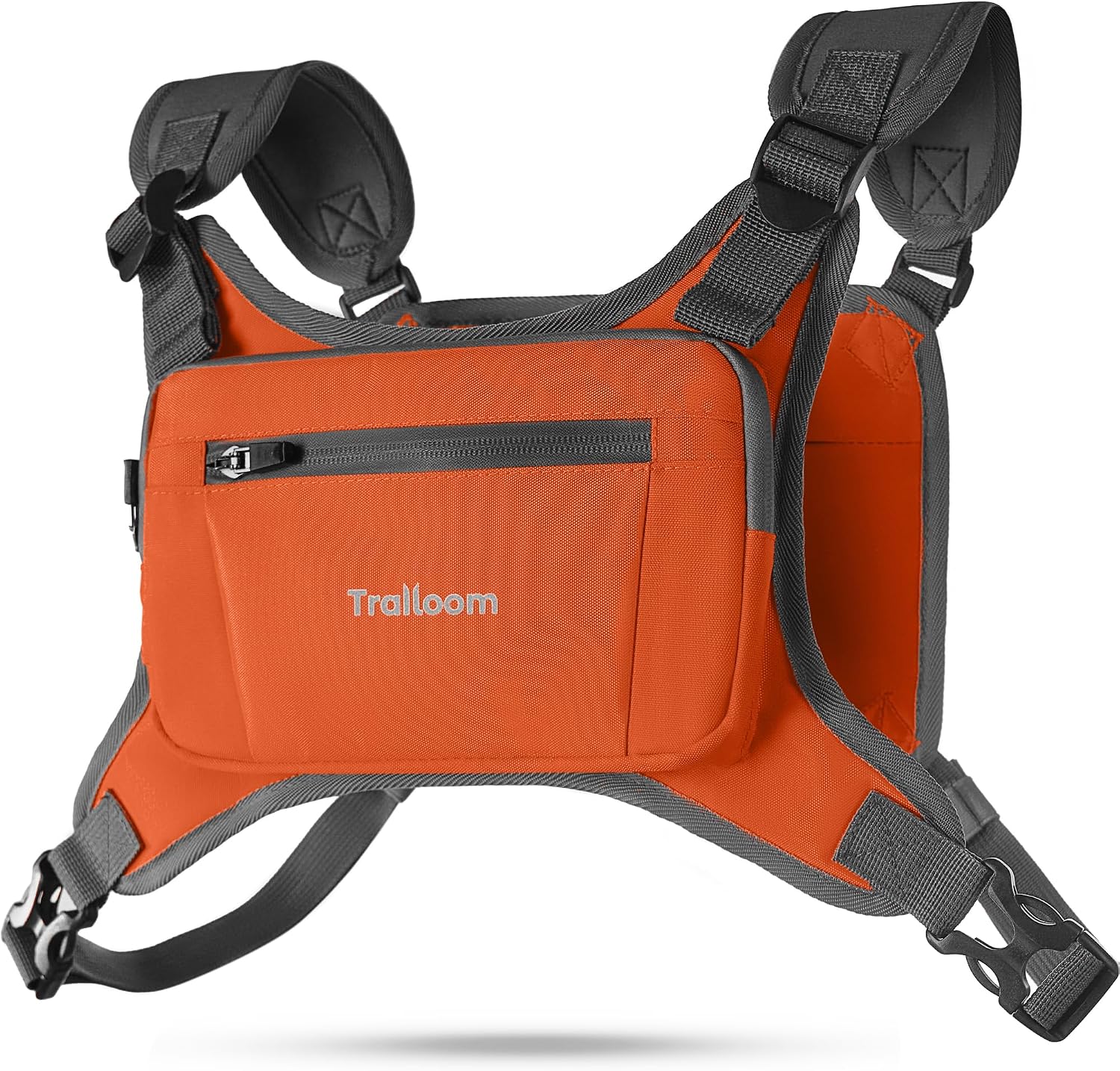 Running Chest Pack, Reflective Vest, Water Repellent, Phone Holder, Workout Bag for Runners, Cycling, Biking, EDC Pouch, Jogging Carrier, Hidden Pocket, Men & Women, Lightweight