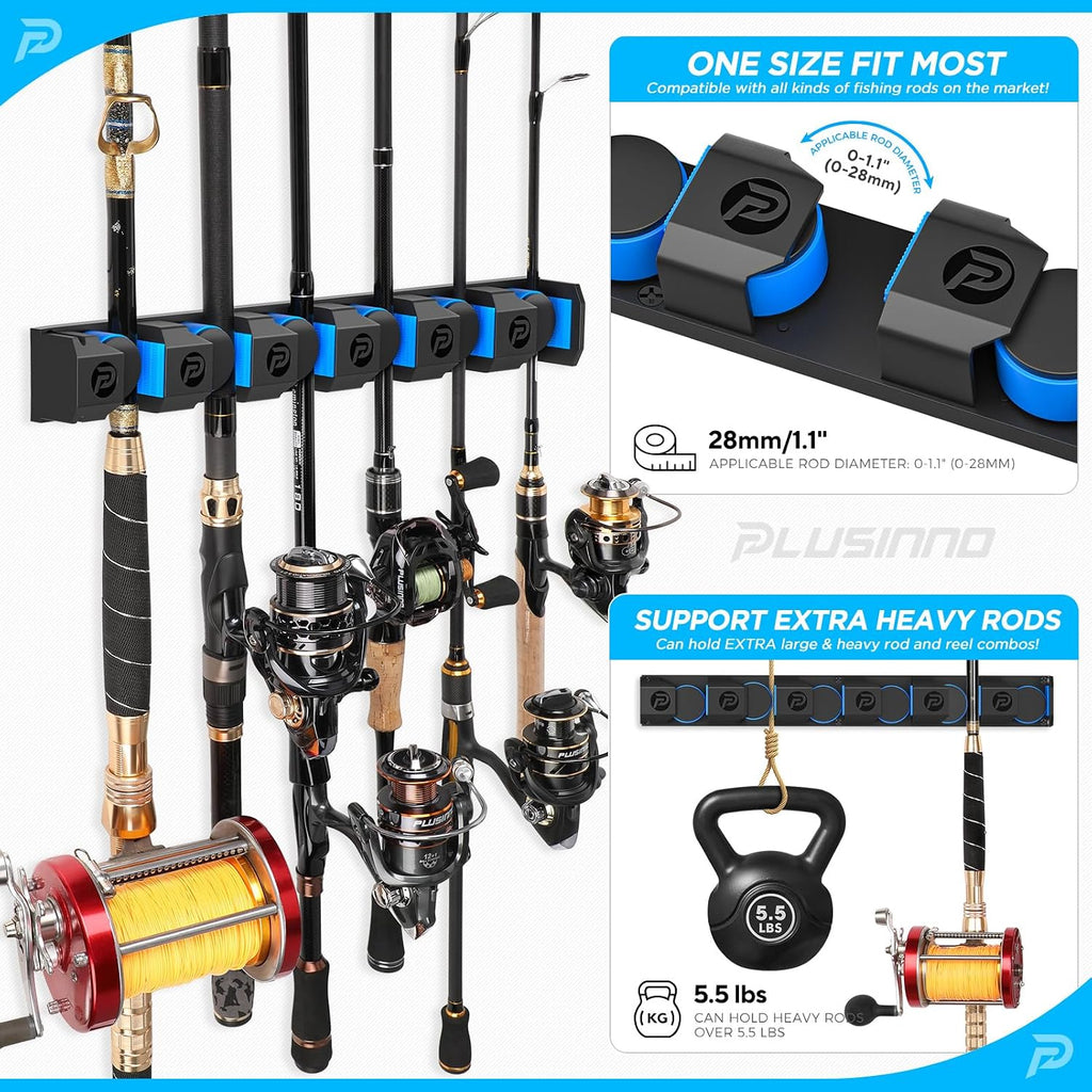 PLUSINNO V6 Vertical Fishing Rod Holder, Pole Holders for Heavy Combos