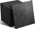 SUPERJARE 0.56'' Thick 48 Sq Ft Rubber Top Gym Flooring for Home Gym