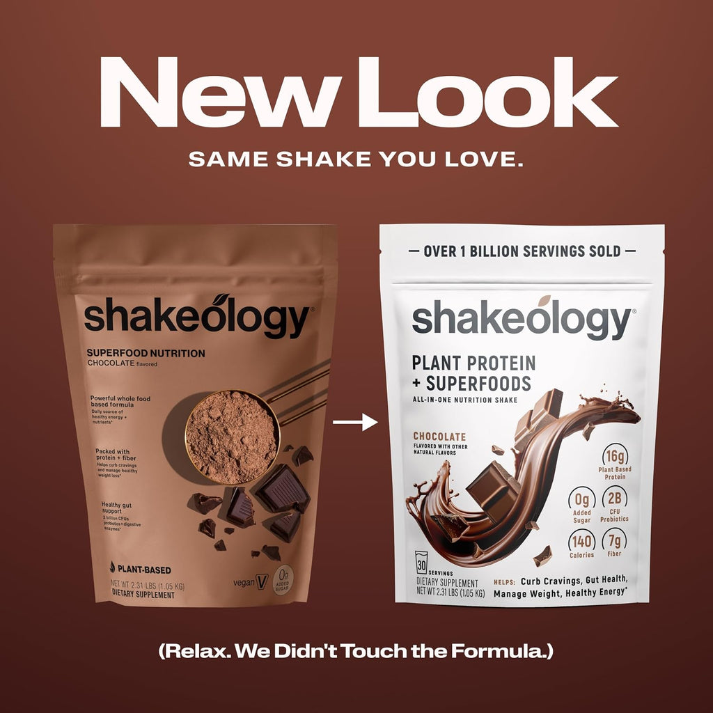Shakeology 0g Added Sugar Plant-Based Protein Powder- Chocolate,30 Servings