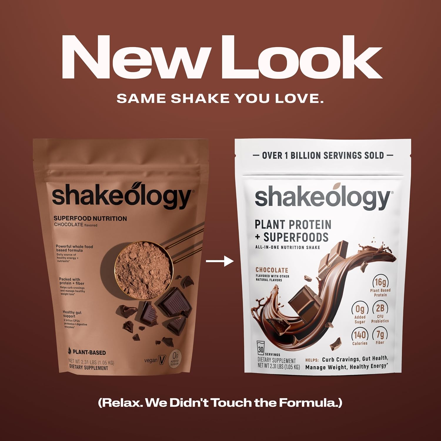 Shakeology 0g Added Sugar Plant-Based Protein Powder- Chocolate,30 Servings