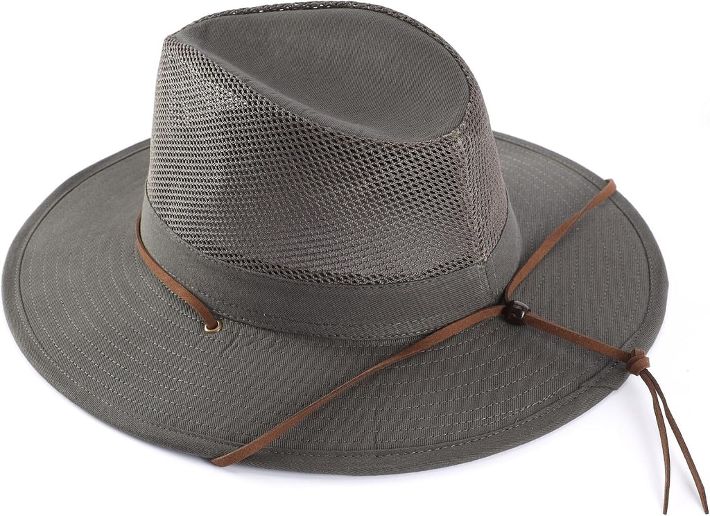 Home Prefer Cotton Summer Fedora Hat Wide Brim Sun Hats for Men Women UPF 50+ Sun Protection Cap for Fishing Hiking