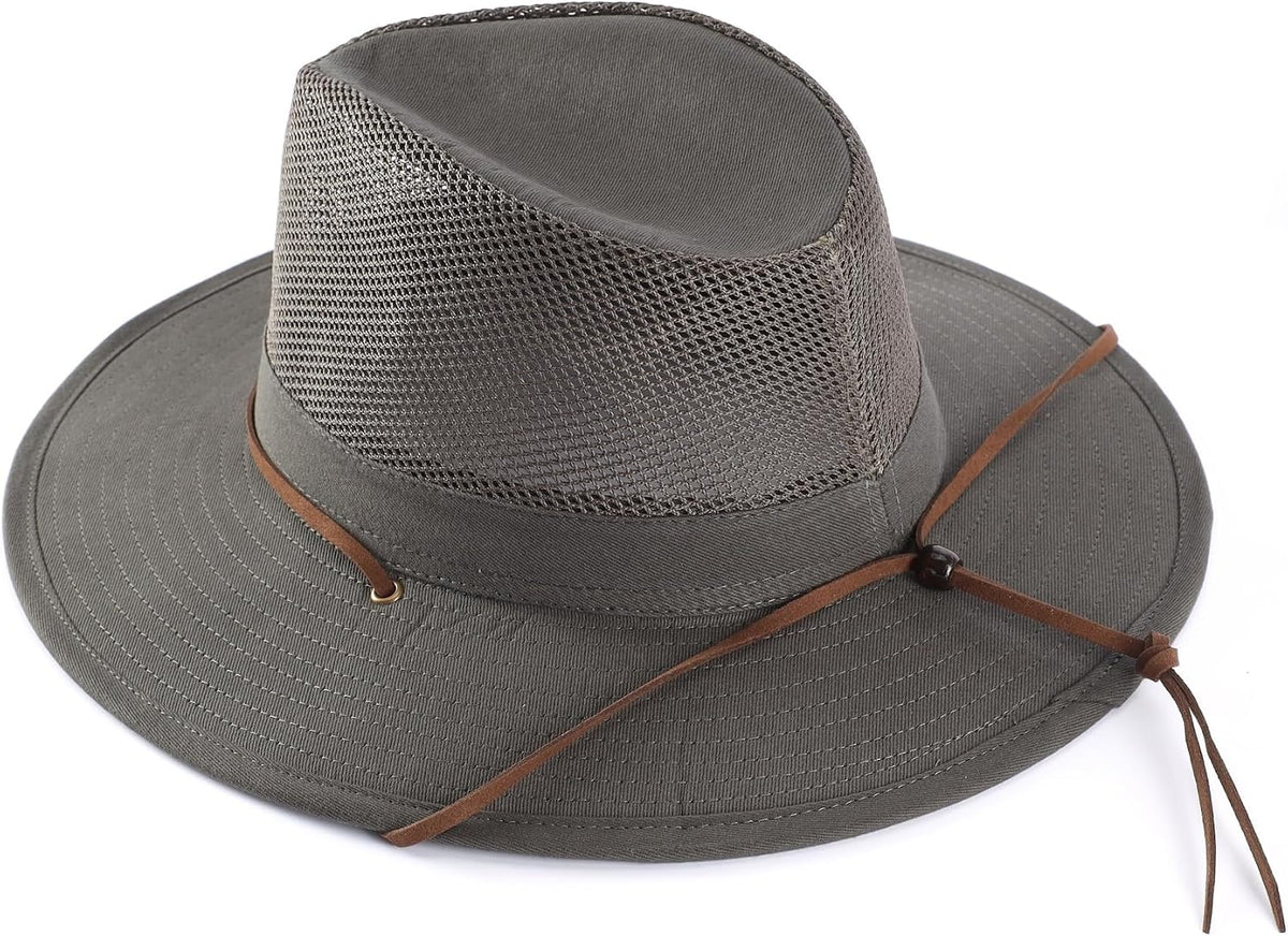 Home Prefer Cotton Summer Fedora Hat Wide Brim Sun Hats for Men Women UPF 50+ Sun Protection Cap for Fishing Hiking