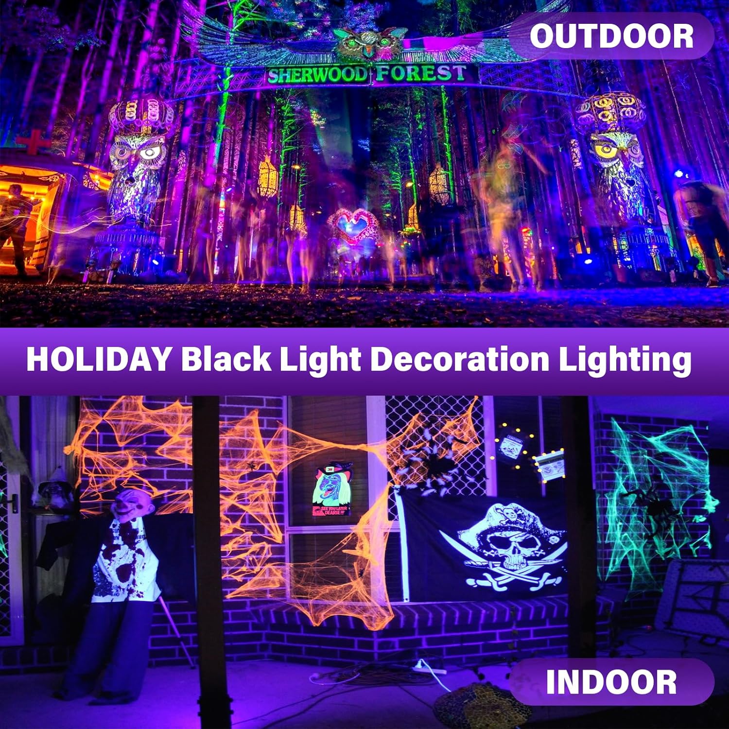 Rechargeable Black Light, Cordless 395nm LED Blacklight for Neon Glow Party