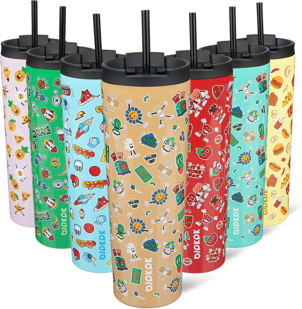 BJPKPK 30 oz Coffee Tumbler with Straw, Insulated Stainless Steel Cup