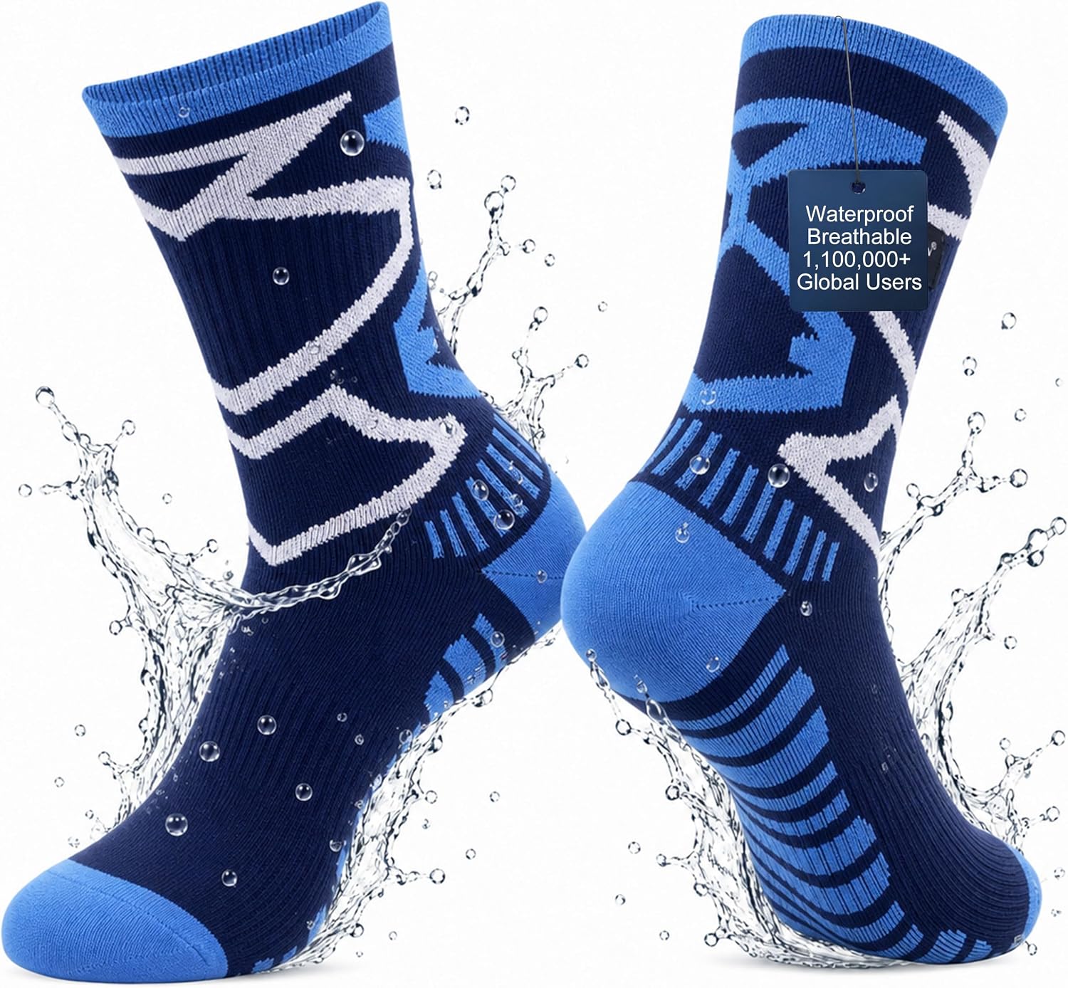 RANDY SUN Waterproof Breathable Socks, [SGS Certified] Unisex Skiing Trekking Hiking Wading Trail Socks