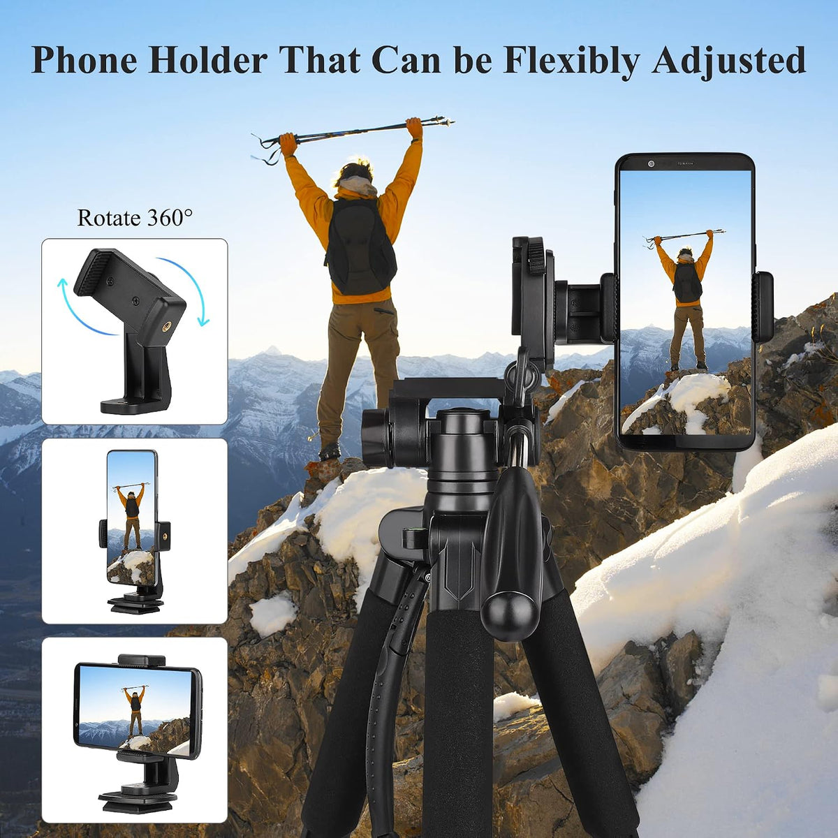 VICTIV 74” Camera Tripod, Tripod for Camera and Phone with Phone Holder
