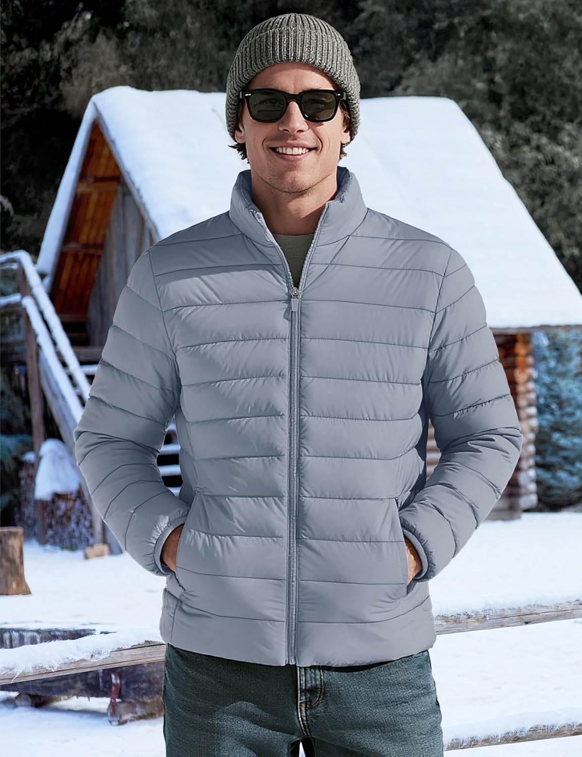 TACVASEN Men's Lightweight Puffer Jacket Quilted Insulated Winter Coat