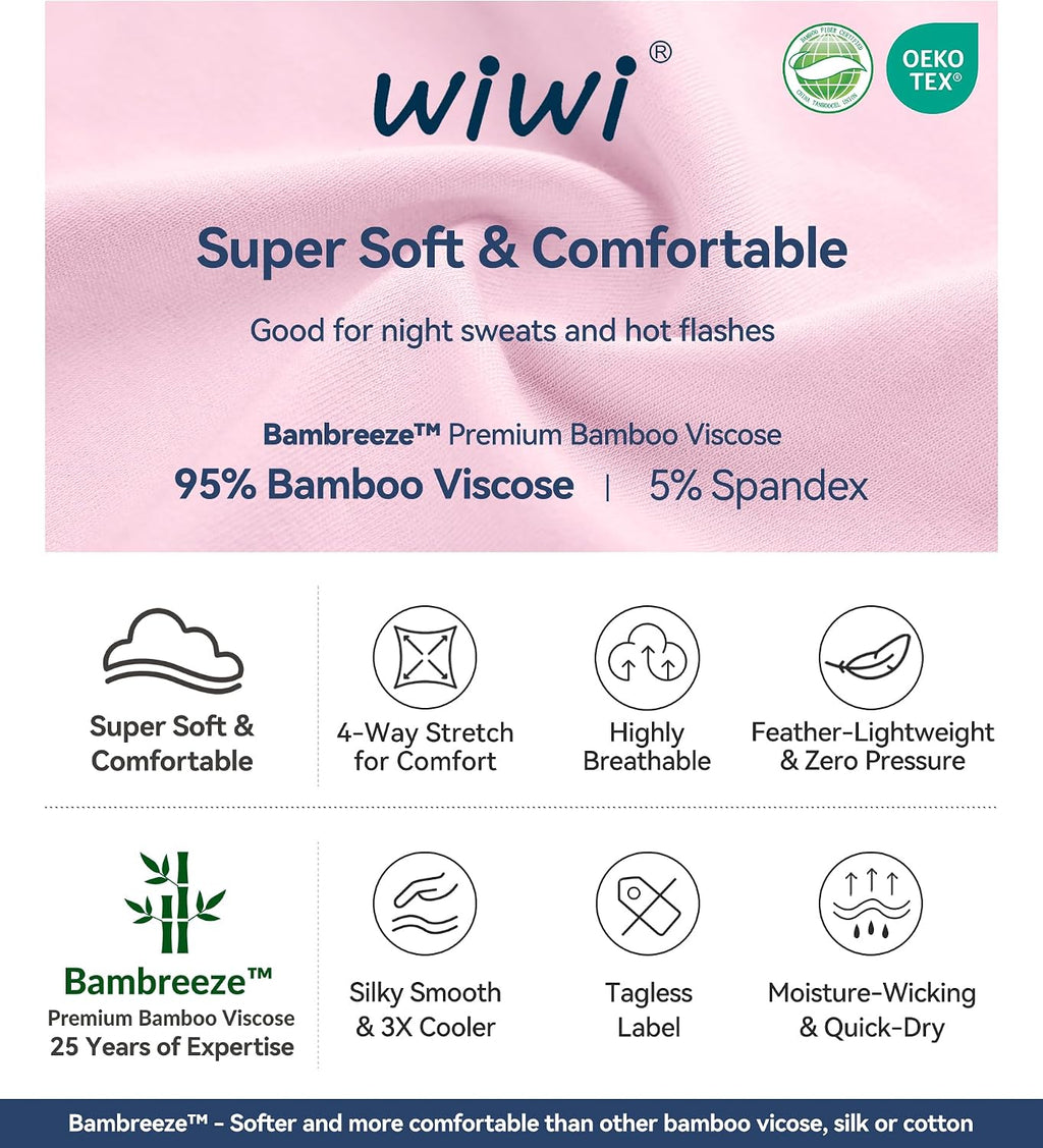 WiWi Soft Underwear for Women Thermal Long Johns Sets Super Warm Base Layer Top Pants Pajamas Set Viscose from Bamboo S-3X