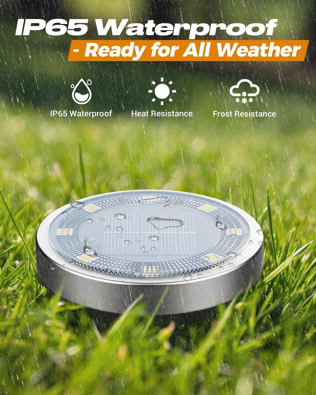 btfarm 16 Pack Solar Lights Outdoor Waterproof, 8 LED Solar Ground Lights