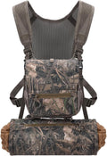 Binoculars Harness Chest Pack with Rangefinder Pouch and Hand Warmer Pockets, Adjustable Shoulder Strap, Ideal for Hunting, Hiking(Vintage,Camouflage)