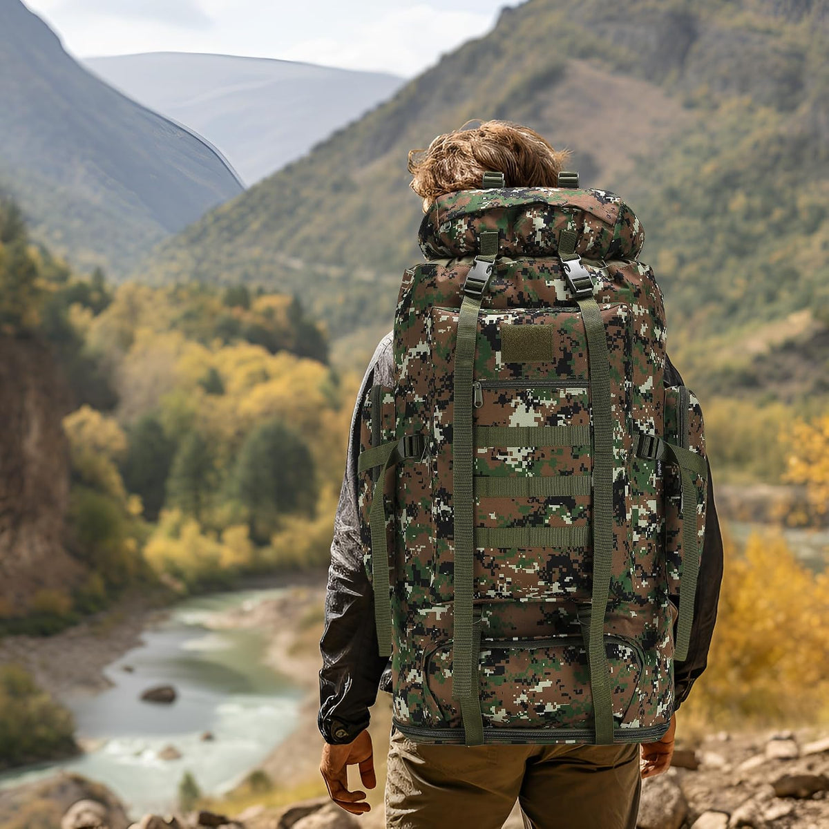 Hiking Backpack for Men 70L/100L Camping Backpack Military Rucksack Molle 3 Days Assault Pack for Climbing