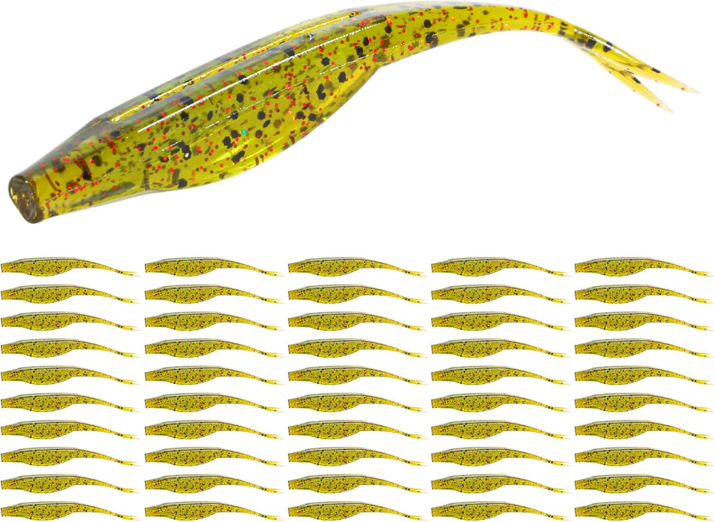 Forked Tail Soft Baits- Realistic Jerk Bait & Fluke Action Soft Lures for Bass, Trout & Crappie - Versatile Freshwater & Saltwater Fishing Bait (2.75"-5")