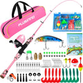 PLUSINNO Kids Fishing Pole with Spincast Reel Telescopic Fishing Rod Combo Full Kits for Boys, Girls, and Adults