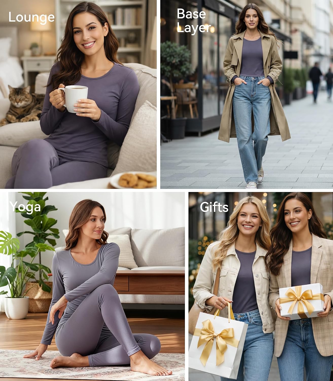 WiWi Soft Underwear for Women Thermal Long Johns Sets Super Warm Base Layer Top Pants Pajamas Set Viscose from Bamboo S-3X