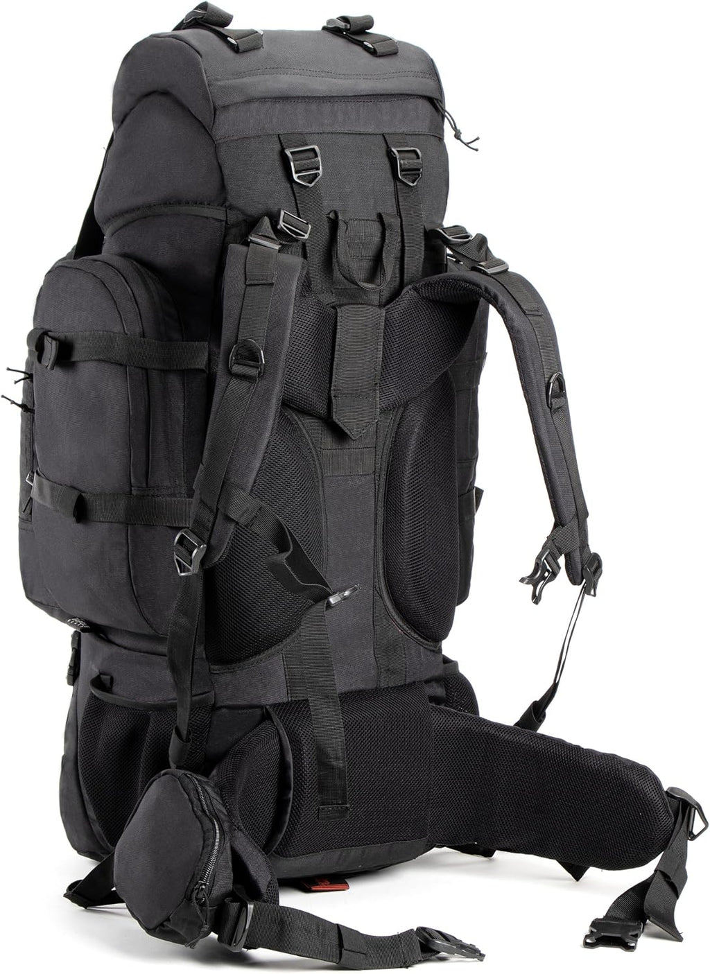 TRIPOLE Colonel 80 Litres Internal Frame Trekking and Hiking Rucksack + Detachable Day Pack, Rain Cover, Black | Tactical Backpack, Internal Frame Rucksack, Detachable Day Pack, Rain Cover, For Trekking And Hiking