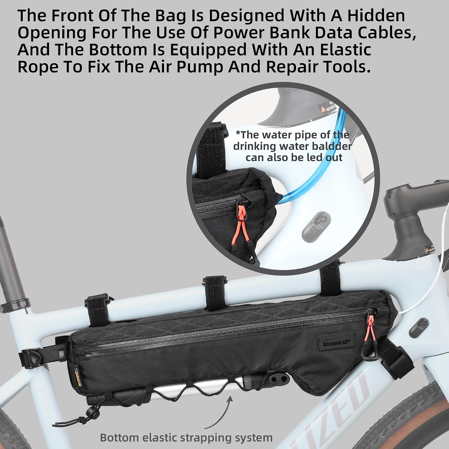 Bike Frame Bag Bike Triangle Bag Bicycle Pouch Under Tube Bag 2.4L with Dual Side Mesh Pockets for MTB Road Bike Cycling Commuting and Outdoor Adventures